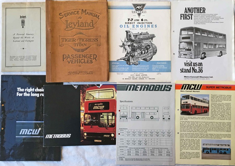 Selection of bus manufacturers' MANUALS & BROCHURES etc comprising 1930s Service Manual for