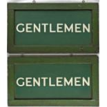 British Railways (Southern Region) double-sided ENAMEL SIGN 'Gentlemen' in its original wooden frame