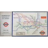 1933 London Underground H C Beck diagrammatic, card POCKET MAP from the first-year series titled '