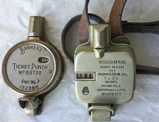 Pair of TICKET PUNCHES comprising Barker's Ticket Punch, serial no B6730, and Williamson 'Ticket