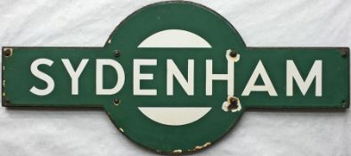 Southern Railway enamel 'TARGET' SIGN from Sydenham station on the former LBSCR line between New