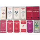 Selection (10) of 1930s/40s London Underground diagrammatic card maps by Beck and Schleger