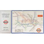 1933 London Underground H C Beck diagrammatic, card POCKET MAP from the first-year series titled '