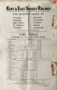 1947 Kent & East Sussex Railway TIMETABLE POSTER. Dated October 6th, 1947, this was almost certainly