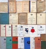 Quantity (27) of 1910 onwards Railway & London Underground WORKING TIMETABLES & RULE BOOKS/