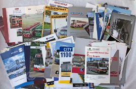 Large quantity (c120) of BUS & COACH MANUFACTURER'S BROCHURES & PAMPHLETS dating from the 1960s to