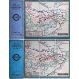 Pair of 'Stingemore' London Underground linen-card POCKET MAPS, the first c1930, showing the