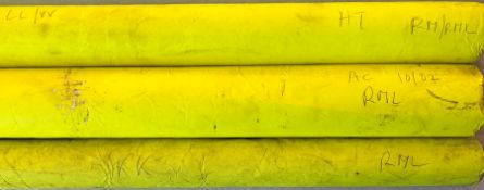 Selection (3) of 1990s/2000s Routemaster DESTINATION BLINDS, polyester type, black-on-yellow, two