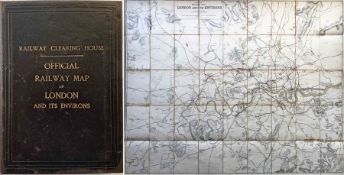 1899 Railway Clearing House 'Official Railway MAP of London & its Environs'. These highly