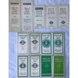 Selection (13) of 1930s Green Line Coach POCKET MAPS including some of the very early issues such as