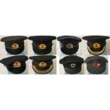 Selection (8) of 1960s-80s London Underground & Buses HATS with ENAMEL BADGES incl 3 x Station