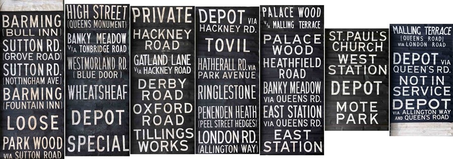1950s/60s Maidstone Corporation bus or trolleybus DESTINATION BLIND. A complete blind in good, ex-
