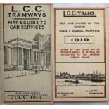 Pair of LCC Tramways POCKET MAPS dated July 1914 and 1919 respectively. The latter includes a