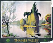 1946 Southern Railway (with the Great Western Railway) quad-royal POSTER 'Thames Valley' by Walter E