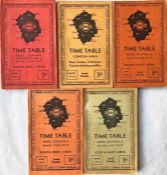 Selection (5) of London Transport 1930s AREA TIMETABLE BOOKLETS comprising North-West Area dated