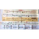 Selection (5) of London Underground car LINE DIAGRAMS comprising paper issues for the District &