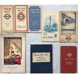 London tram items comprising 5 x LCC/LT POCKET MAPS dated 1922-39 (used to good condition), 1931 LCC