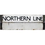 London Underground Standard or 1938 Tube Stock enamel CAB DESTINATION PLATE 'Northern Line' on a