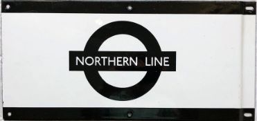 London Underground 1950s/60s enamel PLATFORM FRIEZE PLATE from the Northern Line with the line