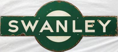 Southern Railway enamel 'TARGET' SIGN from Swanley station on the former SECR line from Victoria