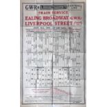 June 1941 wartime Great Western Railway (GWR) double-royal TIMETABLE POSTER, issued jointly with