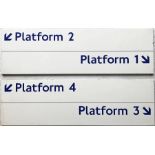 Matched pair of London Underground ENAMEL SIGNS to platforms, the first for platforms 1 & 2, the