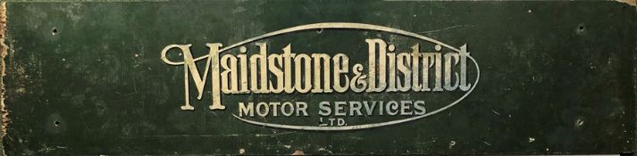 A WOODEN BOARD 'Maidstone & District' with the classic 1950s/60s M&D logo that also appeared on