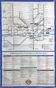 1946 London Underground double-royal POSTER MAP by H C Beck 'Underground Routes to and from the