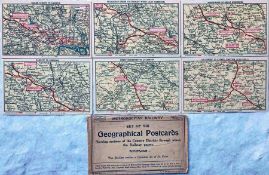 Complete set (6) of 1912 Metropolitan Railway POSTCARDS, the 'geographical' series, a number of