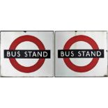 1950s/60s London Transport enamel BUS STAND FLAG. A rather uncommon version of the usual bus