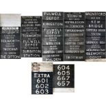 Pair of London Transport trolleybus DESTINATION BLINDS from Fulwell (FW) depôt, the first an