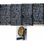 Pair of Portsmouth Corporation items comprising, firstly, a BUS DESTINATION BLIND, c1950s, marked [