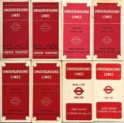 Selection (8) of Schleger and Beck London Underground diagrammatic, card POCKET MAPS comprising No 1