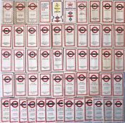 Considerable quantity (53) of 1940s-60s London Transport POCKET MAPS including Trolleybus & Tram,