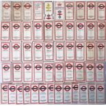 Considerable quantity (53) of 1940s-60s London Transport POCKET MAPS including Trolleybus & Tram,