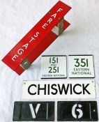 Mixed lot of London Transport items comprising an enamel 'Fare Stage' SIGN (2 plates + brackets,
