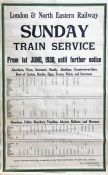 1930 London & North-Eastern Railway (LNER) double-royal POSTER 'Sunday Train Service' for Aberdeen