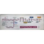 1959 (March) London Underground Metropolitan Line thin-card CARRIAGE MAP (LINE DIAGRAM). These