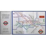 1934 London Underground 'Railways of London' POCKET MAP. An early H C Beck diagrammatic card map