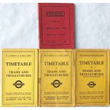 Selection (4) of London TIMETABLE BOOKLETS comprising London General Country Services Omnibus Time