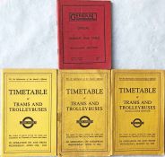 Selection (4) of London TIMETABLE BOOKLETS comprising London General Country Services Omnibus Time