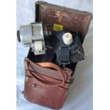 London Transport Gibson TICKET MACHINE with box, harness, leather CASH BAG and spare ticket roll.