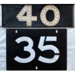 Pair of LCC/London Transport Tramways ROUTE NUMBER STENCIL PLATES, the first for service 35 which