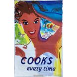 1955 Thomas Cook double-royal TRAVEL POSTER 'Cooks every time' by Percy Brookshaw (1907-1993). A