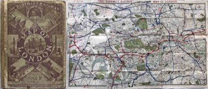 The "District Railway MAP of London', 6th edition, circa 1903. The 3rd issue of this edition. An