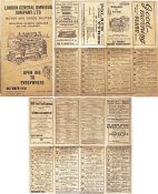 London General Omnibus Company Ltd fold-out LEAFLET of Motor and Horse Routes dated October 1910