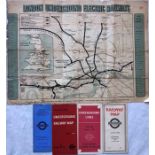 Selection of London Underground MAPS comprising c1907 'London Underground Electric Railways'