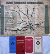 Selection of London Underground MAPS comprising c1907 'London Underground Electric Railways'