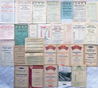 Quantity (29) of railway TIMETABLE etc LEAFLETS & BOOKLETS from 1915-1953 including examples from