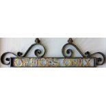 Early 20th century (c1905) WROUGHT IRON SIGN 'Offices Only' believed by vendor to originate from the